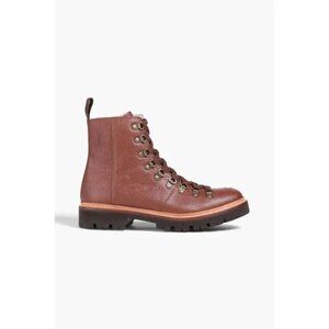 Anthropologie X Grenson Tan Nanette Shearling Pebbled-leather Combat Boots EU 37